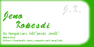 jeno kopesdi business card